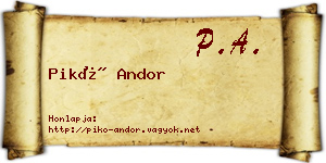 Pikó Andor névjegykártya