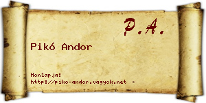 Pikó Andor névjegykártya